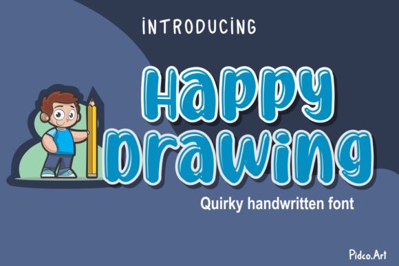 Happy Drawing: A Playful Display Font for Brand Identity